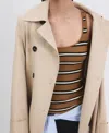 Mango Striped Knit Top In Brown