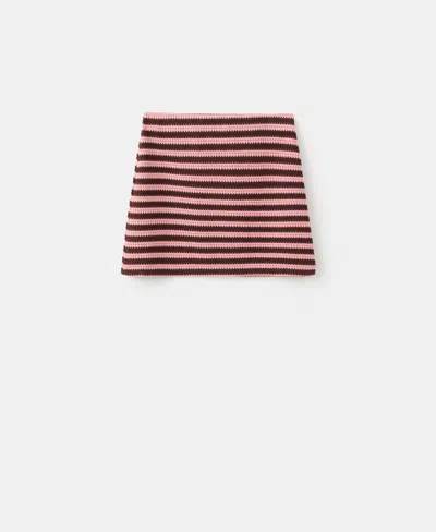 Mango Women's Striped Knitted Skirt In Pink