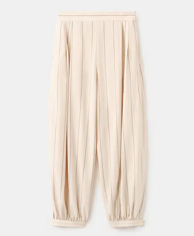 Mango Women's Striped Lyocell Balloon Pants In Neutral