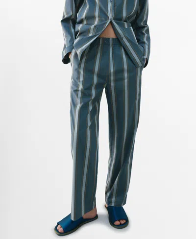 MANGO WOMEN'S STRIPED PAJAMA PANTS