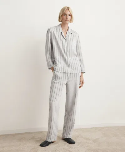 Mango Women's Striped Pajama Pants In Gray