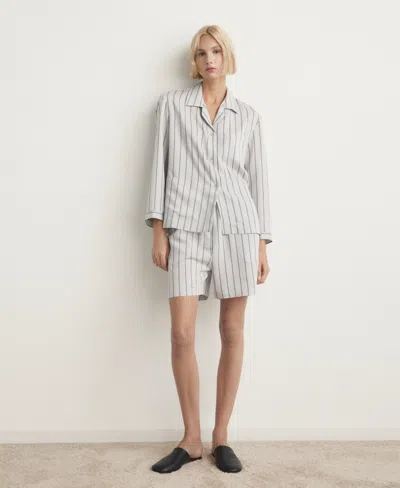Mango Women's Striped Pajama Shorts In Gray