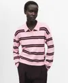 Mango Women's Striped Polo-neck Sweater In Pink