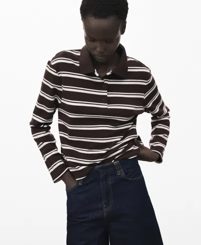 Mango Women's Striped Polo-neck T-shirt In Multi