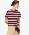 Mango Stripe T-shirt In Burgundy