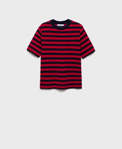 MANGO WOMEN'S STRIPED SHORT-SLEEVED TOP