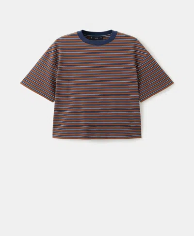 Mango Women's Striped Short-sleeved T-shirt In Brown