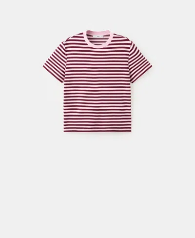 Mango Women's Striped Short-sleeved T-shirt In Pink