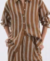 Mango Classic Oversized Shirt In Brown