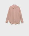 Mango Women's Striped Straight Shirt In Orange