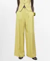 Mango Luce Stripe Wide Leg Pants In Green