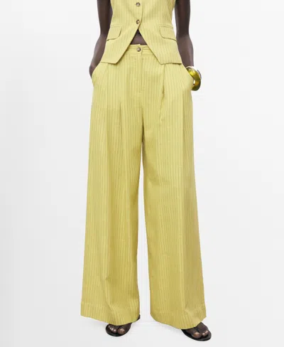 Mango Women's Striped Straight Suit Pants In Green