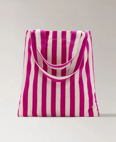 Mango Women's Striped Terry Cotton Tote Bag In Multi
