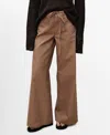 Mango Belted Stripe Wide Leg Jeans