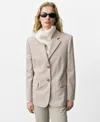 Mango Structured Straight-fit Jacket Beige In Neutral