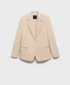 Mango Structured Jacket In Neutral
