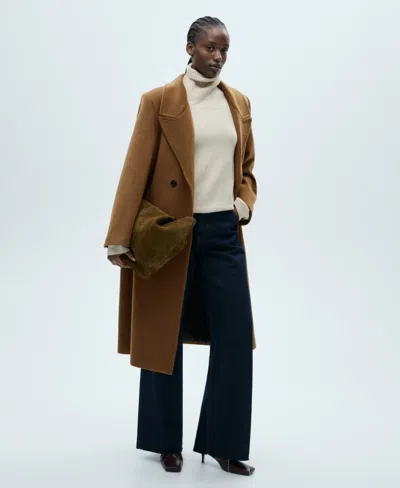 Mango Women's Structured Wool Coat In Ochre
