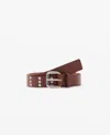 Mango Studded Leather Belt In Brown