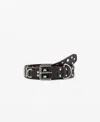 Mango Studded Leather Belt In Brown