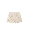 Mango Stud Denim Shorts In Neutral