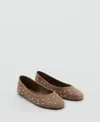 Mango Women's Studded Leather Ballet Flats In Multi