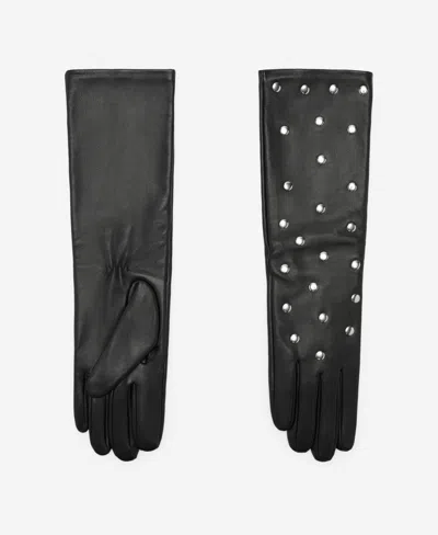 Mango Women's Studded Leather Gloves In Black