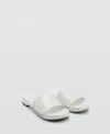 Mango Women's Studded Leather Sandals In White