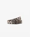 Mango Studded Suede Belt In Brown