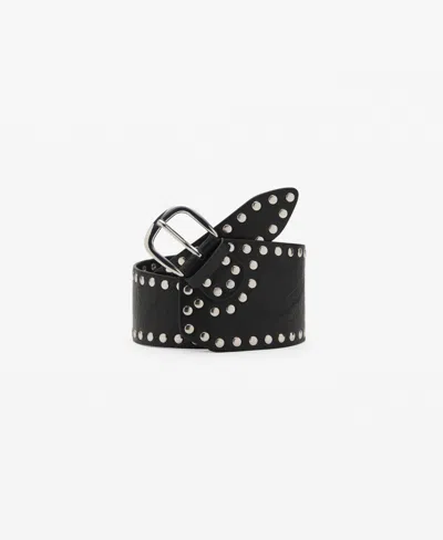 Mango Women's Studded Waist Belt In Black