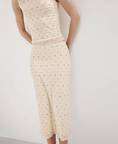 Mango Women's Studs Midi Skirt In Neutral