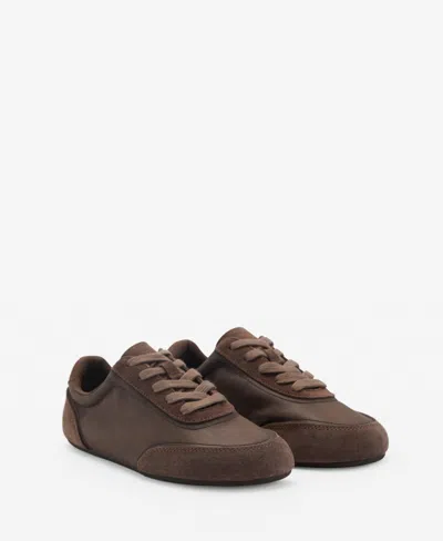 Mango Women's Suede Blend Sneakers In Chocolate