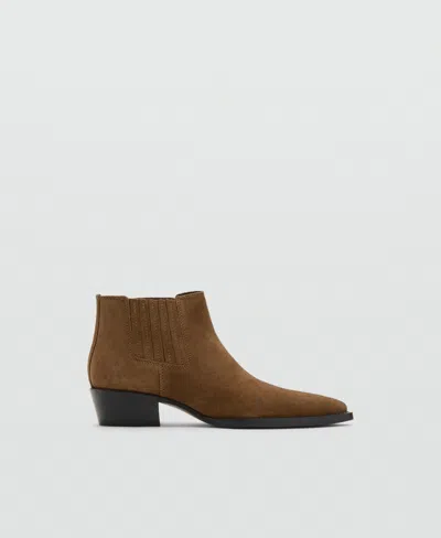 MANGO WOMEN'S SUEDE BLOCK-HEEL BOOTS