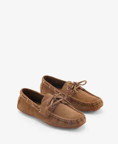 Mango Women's Suede Boat Shoes In Medium Brown