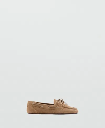 Mango Suede Driving Shoes In Sand