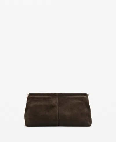 Mango Women's Suede Handbag In Brown