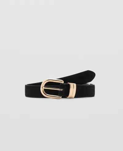 Mango Women's Suede Leather Belt In Neutral