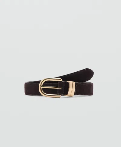 Mango Women's Suede Leather Belt In Gold