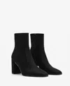 Mango Suede Block Heel Ankle Boot Black In Black