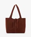 Mango Suede Shopper Bag In Burnt Orange