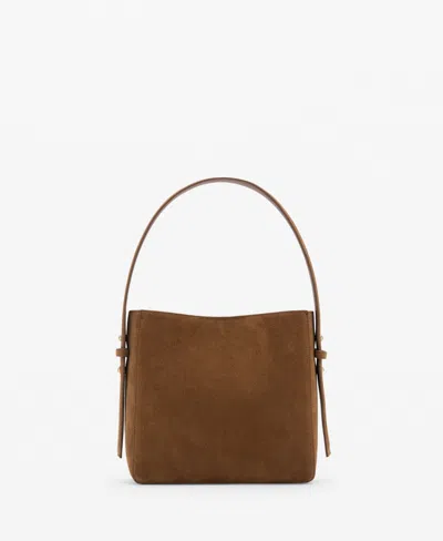 Mango Women's Suede Mini Shopper Bag In Leather