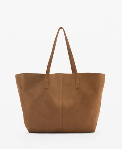 Mango Women's Suede Shopper Bag