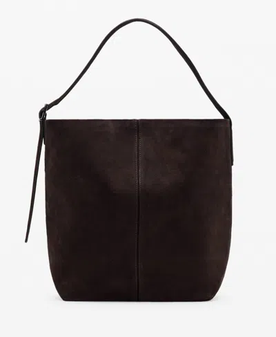 Mango Women's Suede Shopper Bag In Brown