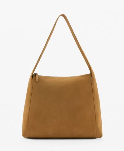 Mango Women's Suede Shopper Bag In Leather