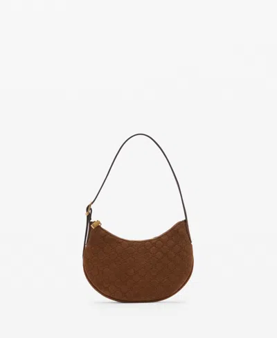 Mango Women's Suede Shoulder Bag In Leather