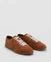 Mango Suede Trainers Medium Brown