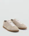 Mango Suede Trainers Beige In Neutral