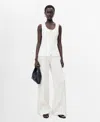 Mango Women's Suit-style Linen Jumpsuit In White