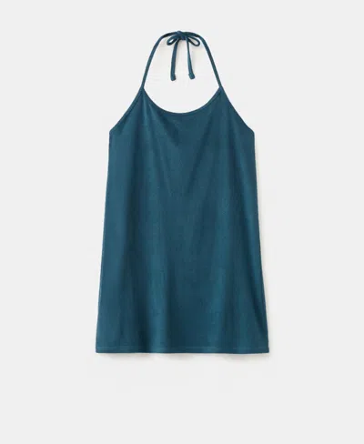Mango Women's Terry Cotton Nightdress In Blue