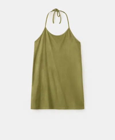 Mango Women's Terry Cotton Nightdress In Green