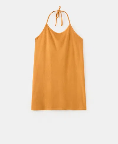 Mango Women's Terry Cotton Nightdress In Orange